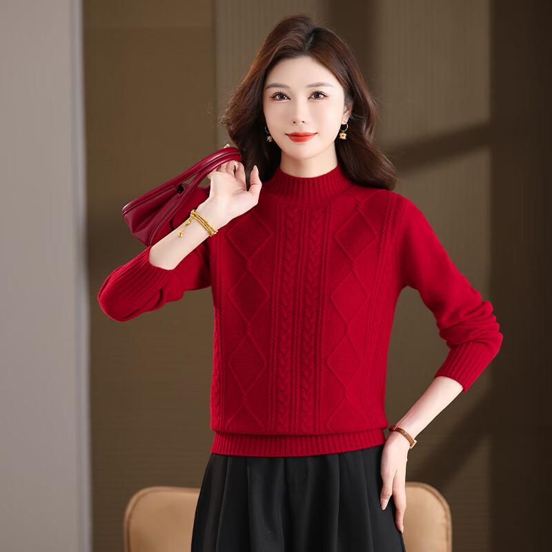 FengXun Women's 100% Pure Wool Turtleneck Sweater