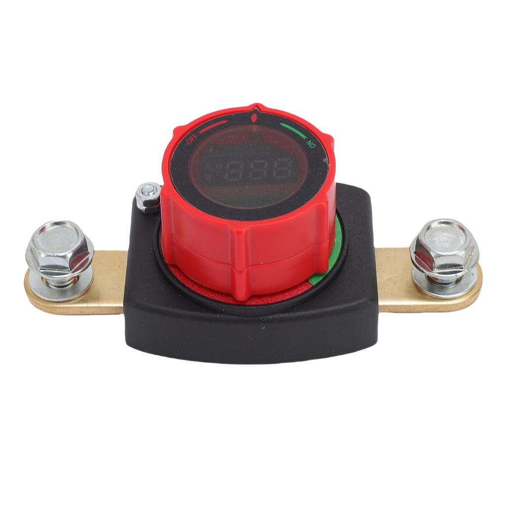 Batteriehauptschalter mit Spannungsanzeige, Drehknopfverstellung, Batterie-Ausschalter, Isolator für Wohnmobil, LKW, Auto, Yacht