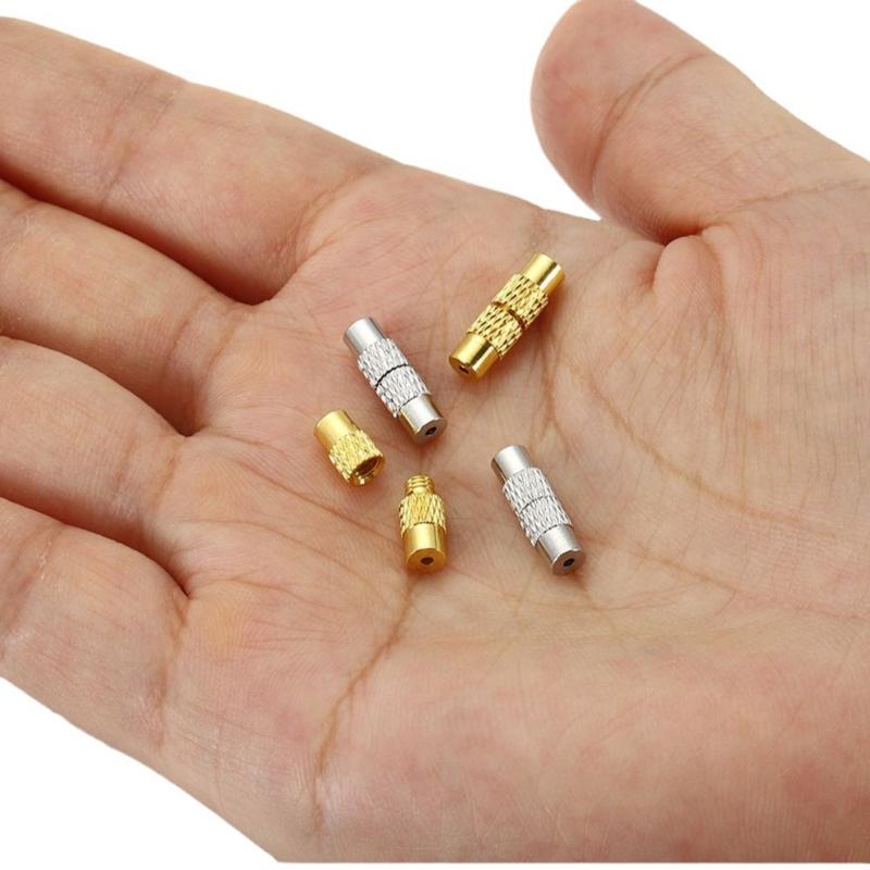 20PCS PortableJewelry Making Brass Cord End Brass Screw Clasps Jewelry End Tips for Bracelet Necklace Making Accessories