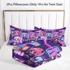 Arcade Pixel Cartoon Girls Print Comforter Set Quilt Bedding Set Pillowcase Game Room Teen Bedding Decor