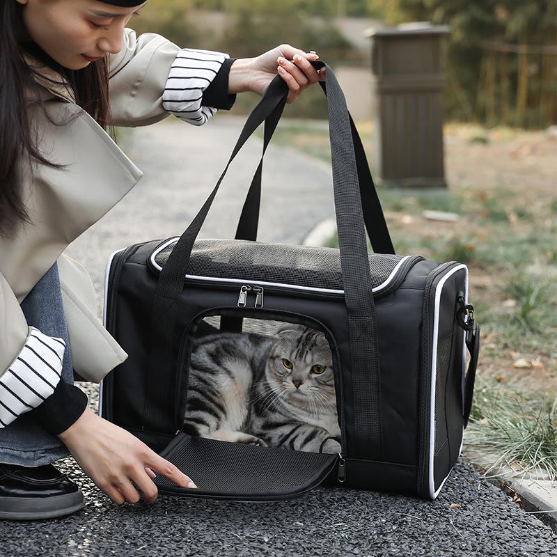 Zaino Trasportino per Gatti e Cuccioli da Viaggio, Borsa per Animali Domestici ad Alta Capacità, Traspirante, Portatile, Zaino Pieghevole per Cani, Accessori per Animali Domestici