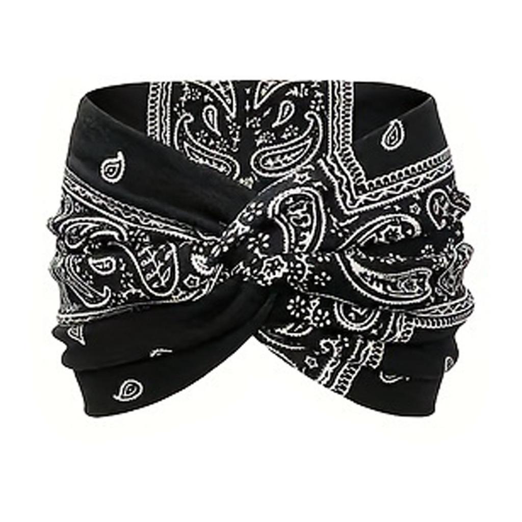 Ultra-Wide Women's Elastic Knotted Yoga Headband
