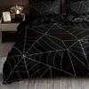 Set Husă de Plapumă Moale 1*Husă de Plapumă + 2*Față de Pernă Imprimeu Digital Pânză de Păianjen Set de Lenjerie de Pat Confortabil Husă de Plapumă Pentru Dormitor