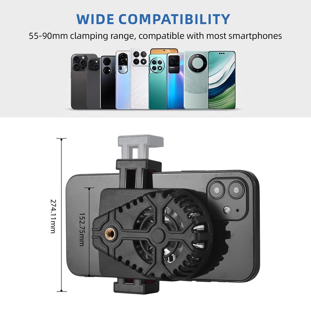 Cell Phone Cooler Fan, Dual Cold Shoe Mounts for 16Celsius15Celsius14Celsius13, Phone Cooling Fan with Refrigerating Cooling