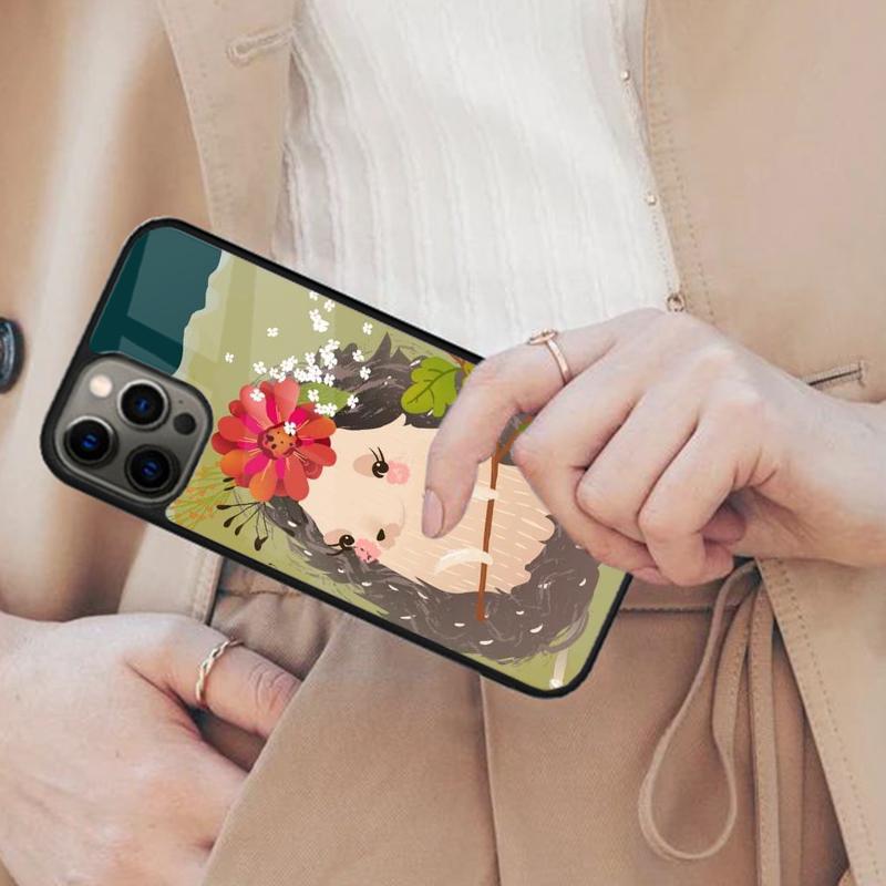 Cute Hedgehog Flower Cartoon Magnetic Phone Case For APPLE iPhone 17 Air 16 14 13 12 Pro Max 15 Plus Charge MagSafe Cover