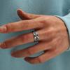 New Vintage 8mm Black Pattern Ring for Men and Women