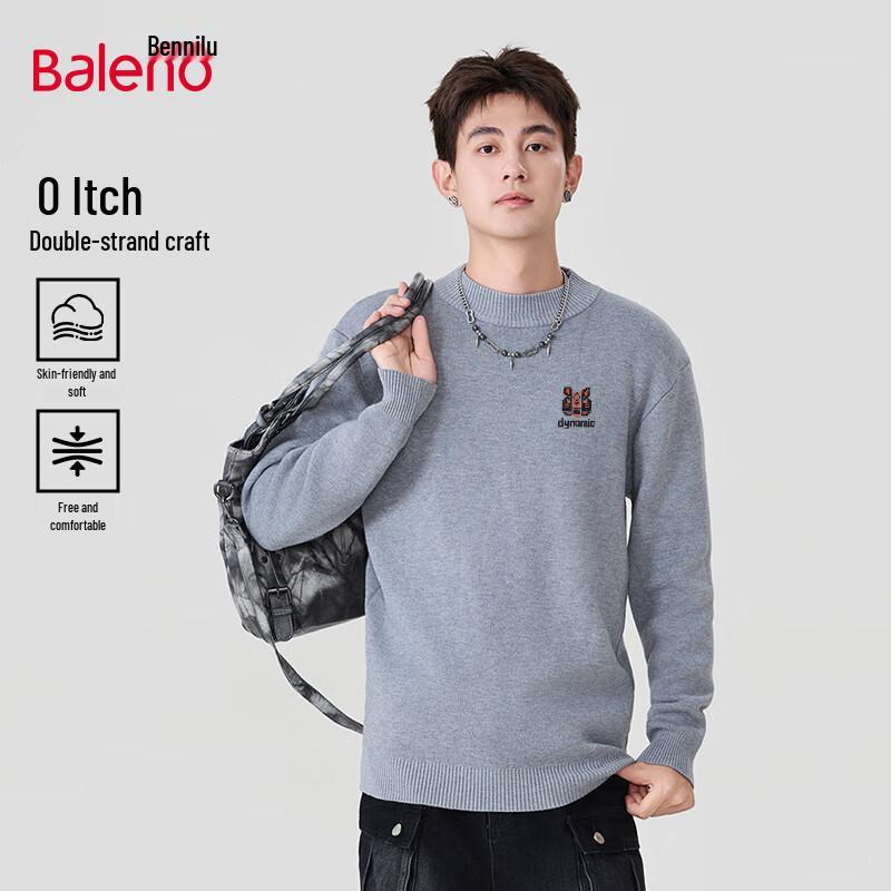 

Baleno Men s Heavyweight Fleece-Lined Half-Turtleneck Knit Sweater M