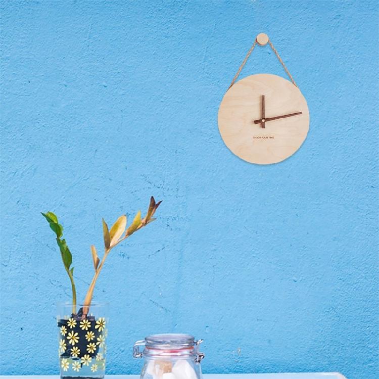 Simple Design Wooden Nordic Sling Wall Clock for Creative Home Living Room Decor