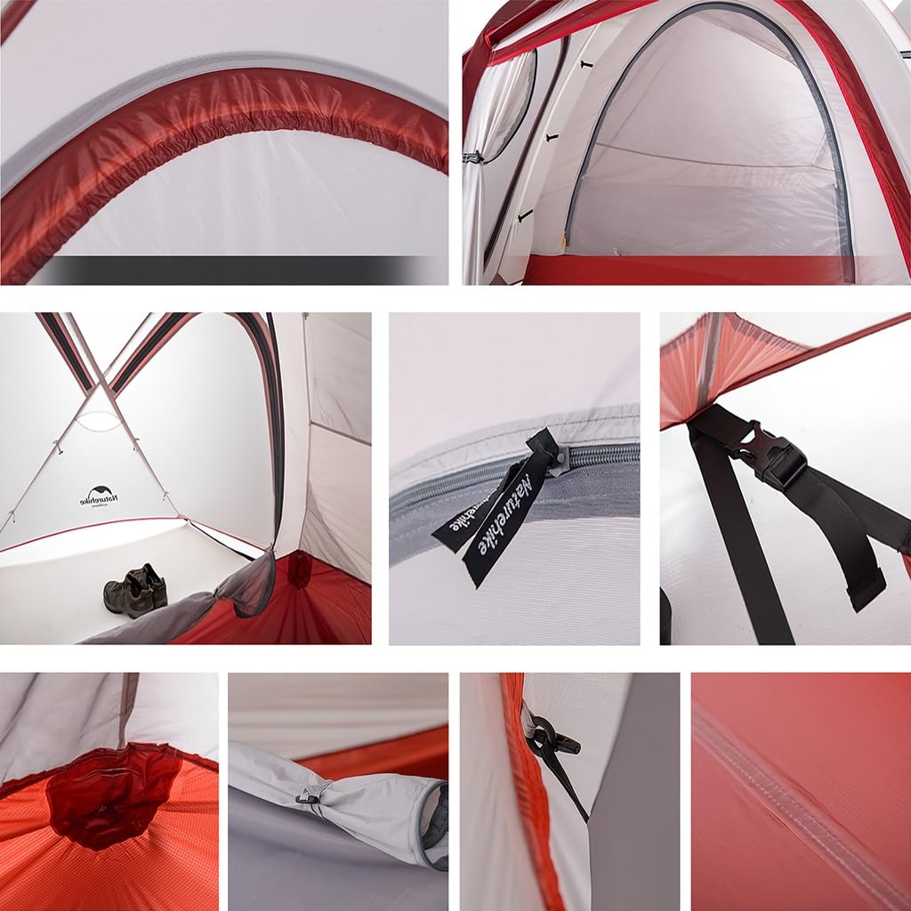 Naturehike Outdoor Climbing Hiby3 for People for Upgraded Spacious Front Structure with Tarp Disaster Includes Ground Sheet For Nylon Silica Gel Tent,