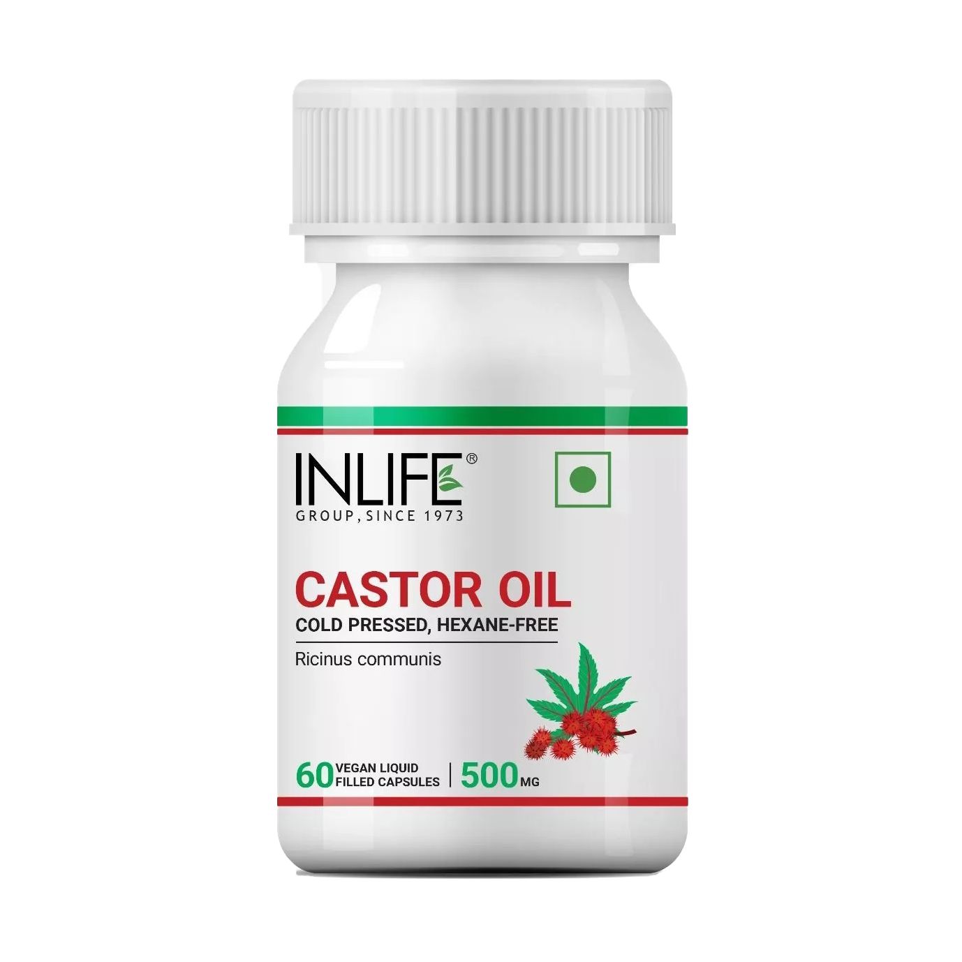 

Касторове масло (60 кап, 500 мг), Castor Oil, INLIFE