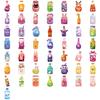 50 Transparent INS Colored Bottle Sticker Pack Waterproof Transparent PET Hand Account Decorative Guitar Notebook