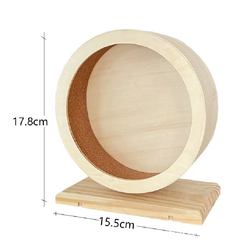Exercise Wooden Hamsters Wheel Silent Smooth Running Pet Eco Decor Friendly