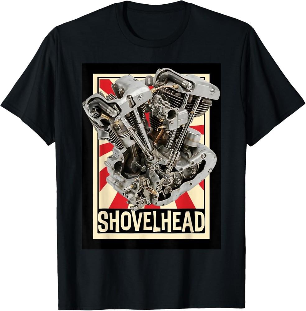 

Vintage Shovelhead Motorcycle Engine Cutaway Diagram Retro T-Shirt 3XL