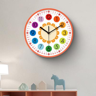 Wanduhr, wissenschaftliches Design, leicht zu lesen, leise, nicht tickend, batteriebetrieben, bunte Uhr, für Klassenzimmer, Kinderzimmer, Zeitlernwerkzeug