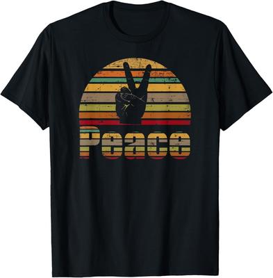 Friedenszeichen T-Shirt Retro Liebe 60er 70er Hippie Geschenk T-Shirt Unisex T-Shirt