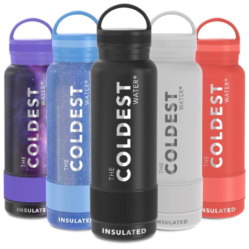 Coldest Insulated Water Bottle with Handle Lid | Leak-Proof Insulated Modern Stainless Steel Triple-Wall Sports Bottle Metal Flask | 21 Oz
