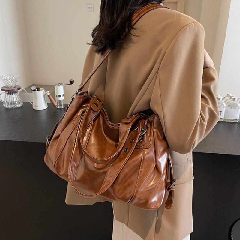 Soft Shoulder Bags High Quality Solid Colors Bags for Women Fashion Zipper Pu Women's Large Capacity Handbags