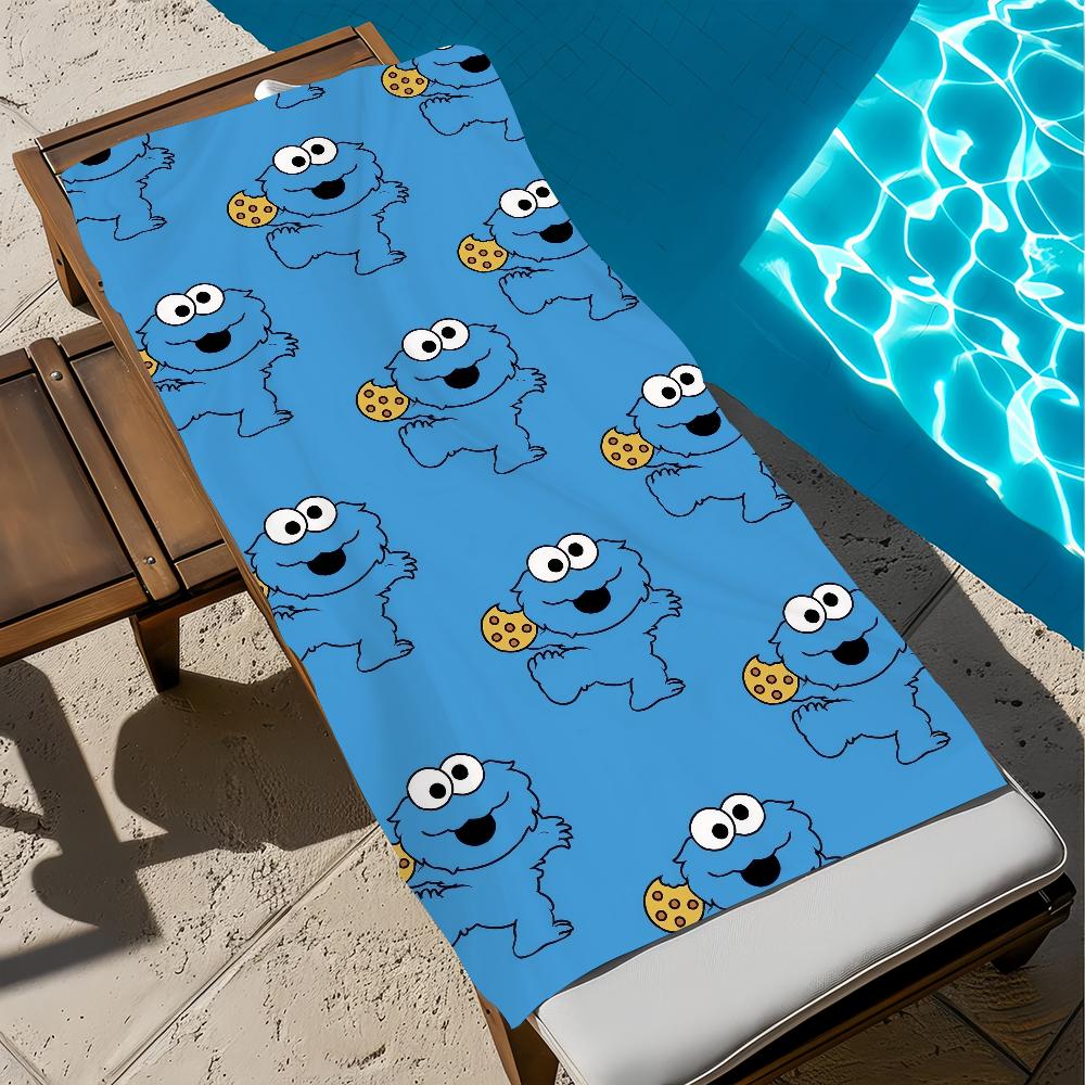 Cartoon C-Cookies-S Towel Large Quick-Drying Microfiber Soft M-Monster Beach Towel For Travel Fitness Sauna Bathing Camping