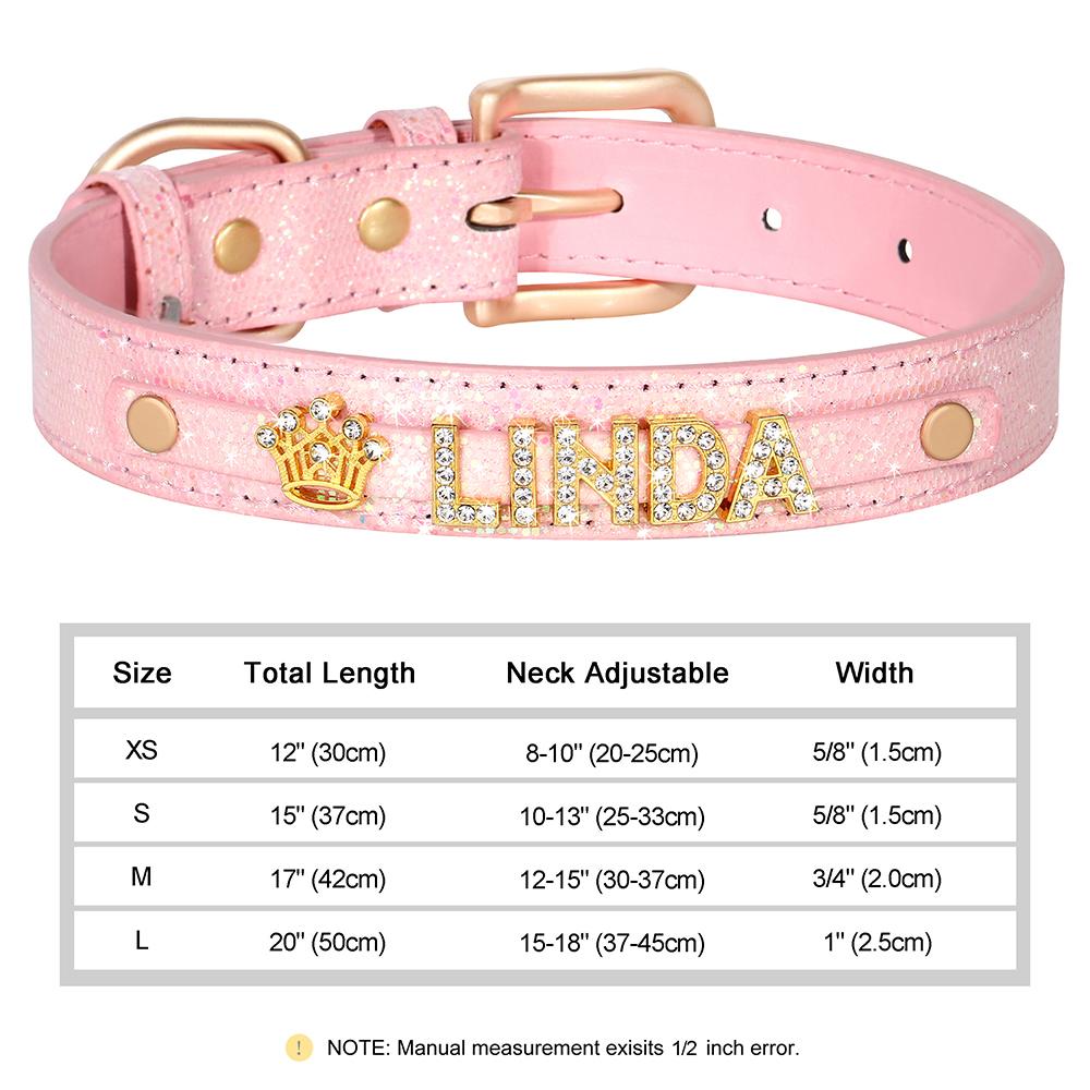 Personlig Små Hunder Chihuahua Halsbånd Bling Rhinestone Hundehalsbånd Gratis Egendefinert Kjæledyr Hunder Katter Navneanheng Kjæledyrtilbehør