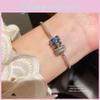 Copper And Plastic Zircon Stone Fashion Bracelet With Geometric Design For Ladies