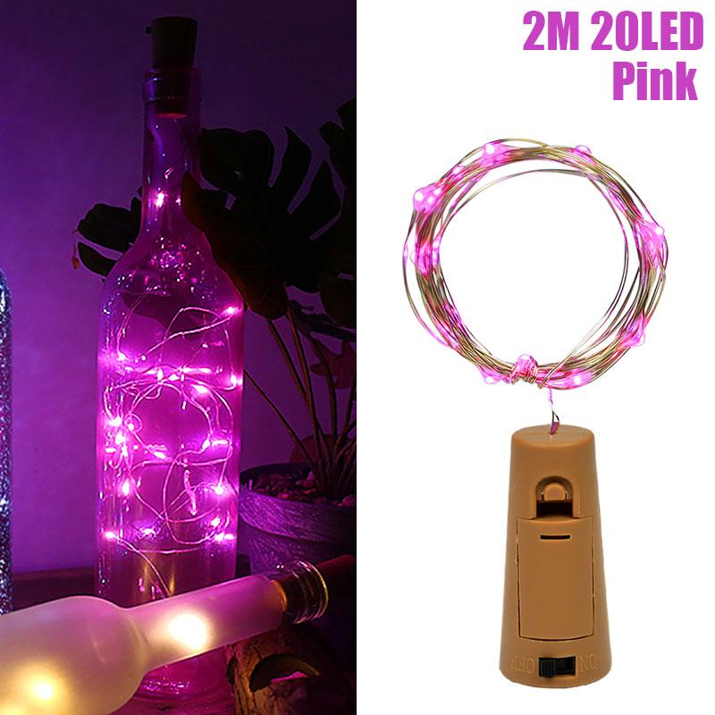 10Pcs Wine Bottle Lights with Cork 2M 20LED Fairy Light String Garland Wedding Party Christmas Bar Decoration Battery Powered