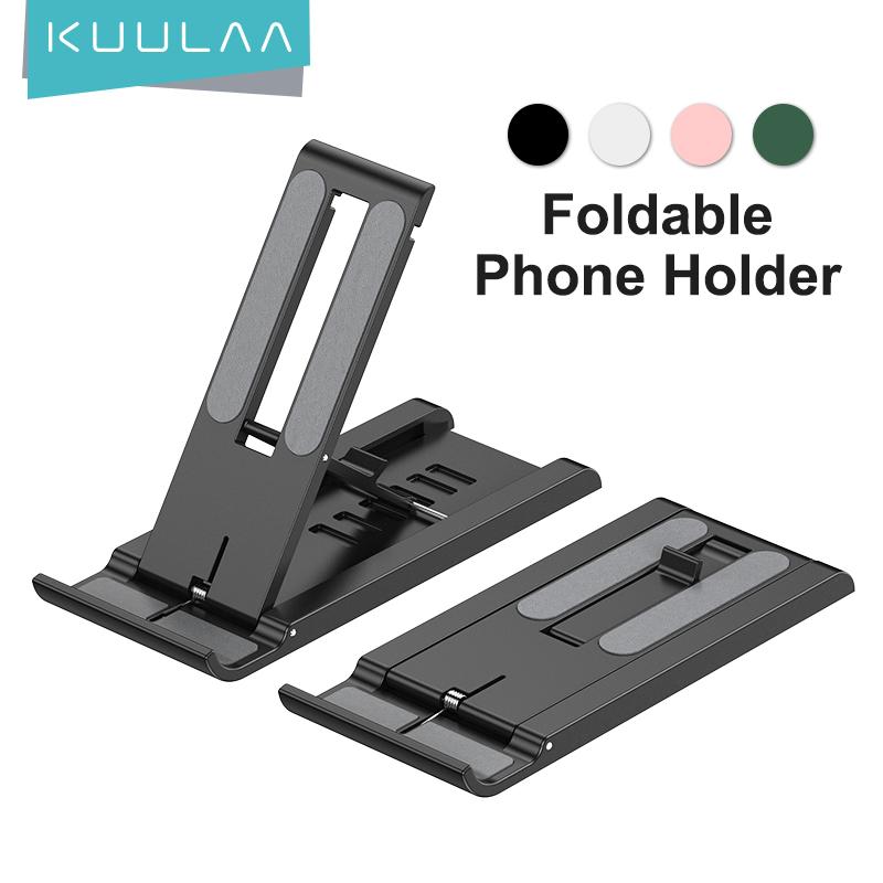 Supporto Da Tavolo Per Cellulare Regolabile In Alluminio – Altezza 23-43 Cm, Pieghevole, Per IPhone, Android, Tablet, Video, Nero