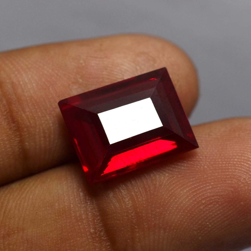 Natural Red Ruby Loose Gemstone 9.85 Ct Emerald Cut for Jewelry Making and Gem Collections