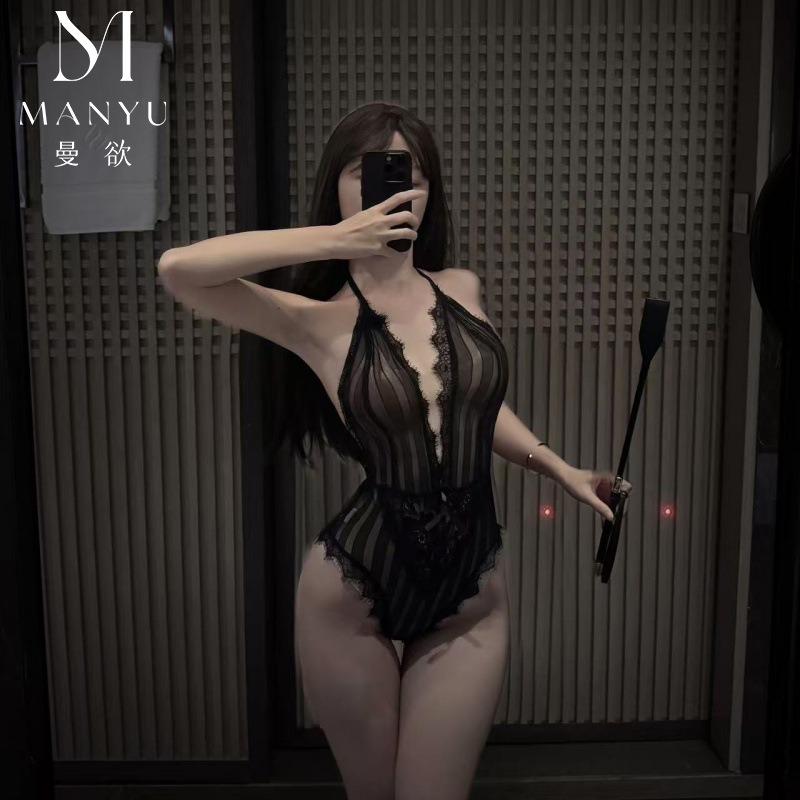 Sexy Lingerie Sexy Lace Onesie Flirting Sleeping Clothes Pure Desire Qqny Uniform Take-off Suit