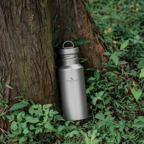 Boundless Voyage Titanium Water Bottle, Ultra-Lightweight, Wide-Mouth, Direct-Drink, for Hiking, Cycling, Sports, and Outdoor Activities, Camping, and