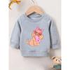 European Size Cute Print Pattern 0-3 Years Old Baby  Comfortable Spring Thin Round Neck Sweatshirt Suitable for Outdoor Wear
