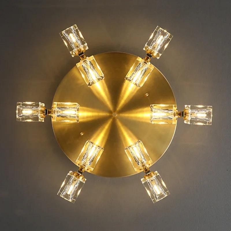Creative Crystal Chandelier Ceiling Light Indoor Decor Golden Chandelier Design Ceiling Lamp For Parlor Dining Bedroom Kitchen