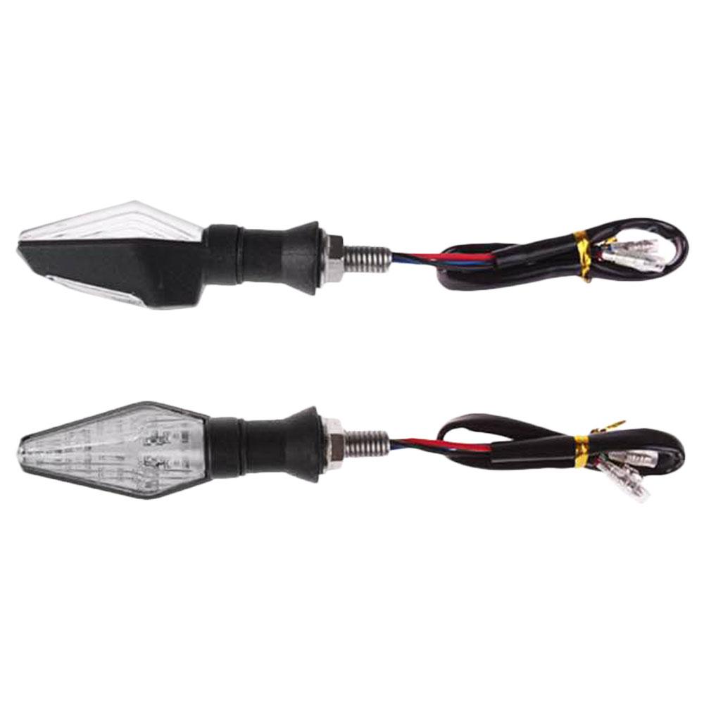 12V Clear Lens Motorcycle Turn Signal Light Indicators Yellow&Blue Light Universal LED Light