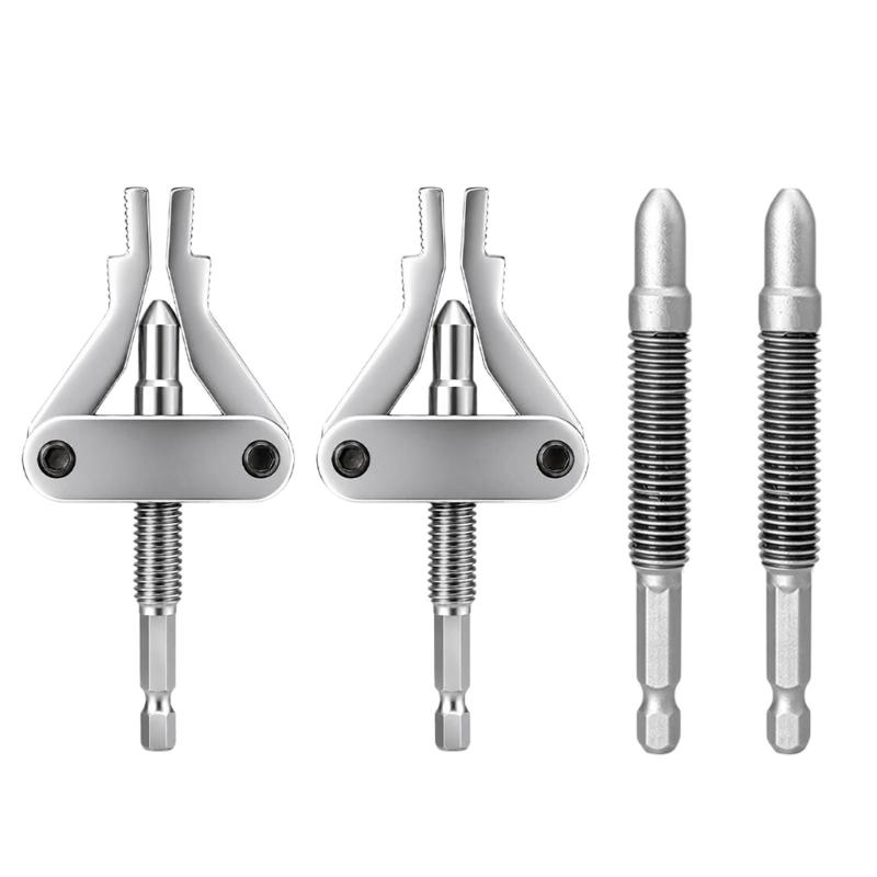 Drill-Driven Plumbing Extractors Tool with Internal Gripping Jawing for Broken Threaded Pipe and Fitting Maintenance