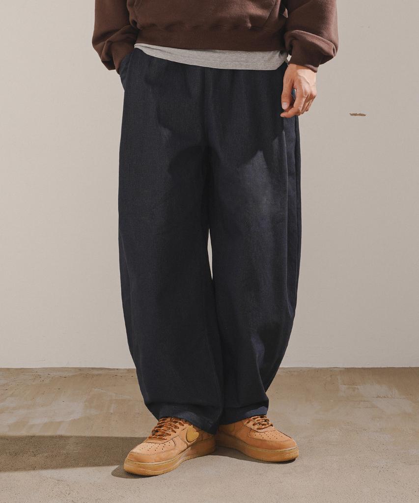 JEMUT Gift Balloon Washed Cotton Pants Navy Jjlp2671