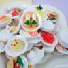 1 Stück Puppenhauszubehör Mini Dim Sum Platte DIY Miniaturlandschaft Feengarten Dekor Spielessen Ornamente