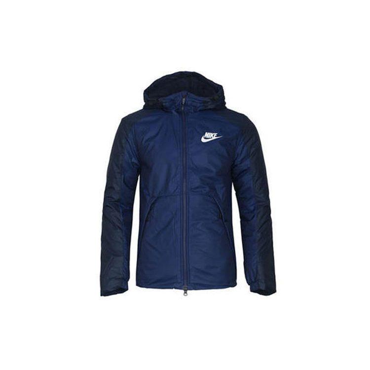 Nike Puffer Jackets Men's Dark Blue Hooded Moderate Other 861789-429