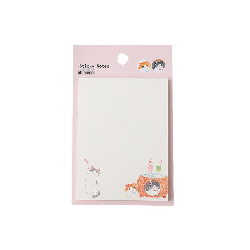 Creative Cartoon Cat Sticky Notes - Cute Memo Notepad for Messages and Diaries