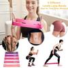 Pink Booty Bands 5-Set for Lifts & Toning - Non-Slip Elastic Loops for Home Gym, Travel - Workout Guide Included