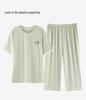 Women's Summer Plus Size Short-Sleeved Pajama Set: Modal Cotton, Three-Quarter Pants, Lightweight, Suitable for Home or Outdoor Wear