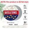 2D Flat Aluminum Independence Day Style Welcome Sign Wall Decoration, Available In Various Sizes, Firework Pattern. Suitable for Living Rooms