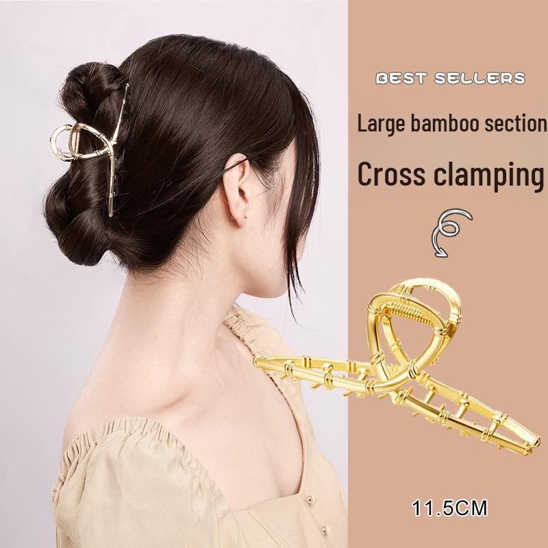 High-End Metal Shark Hair Clip - Elegant Hairpin Bow Accessory