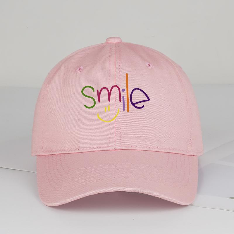 Colorful "Smile" Print Baseball Cap Adjustable Unisex Cotton Casual Funny Sun Hat