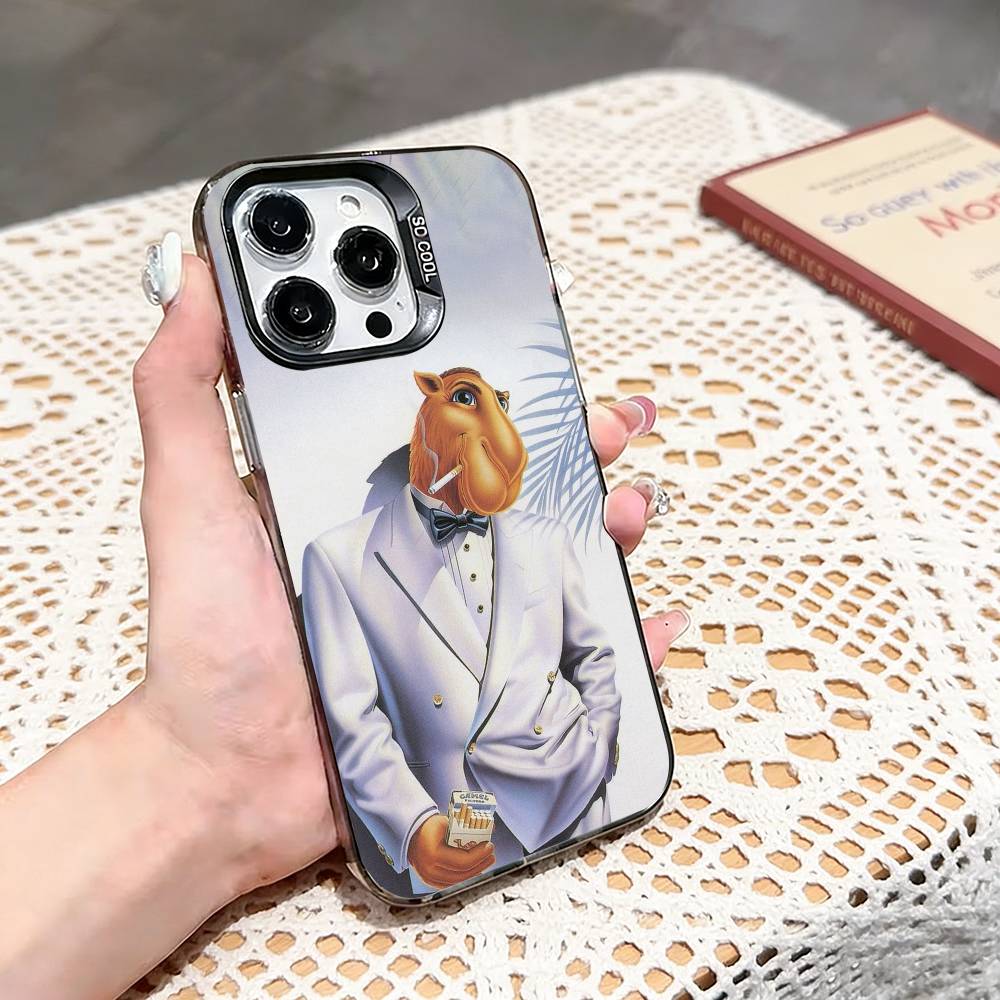 Cigarette-Brand Camel   Phone Case For iPhone 17,16,15,14,13,12,11 Plus,Pro Max,XS,Colored silver phone case