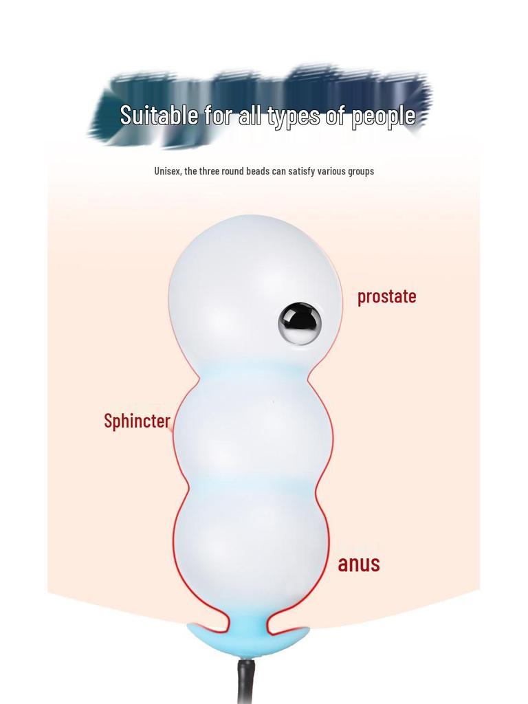 Extra Large Luminous Inflatable Anal Plug with Rolling Ball for Male/Female Use