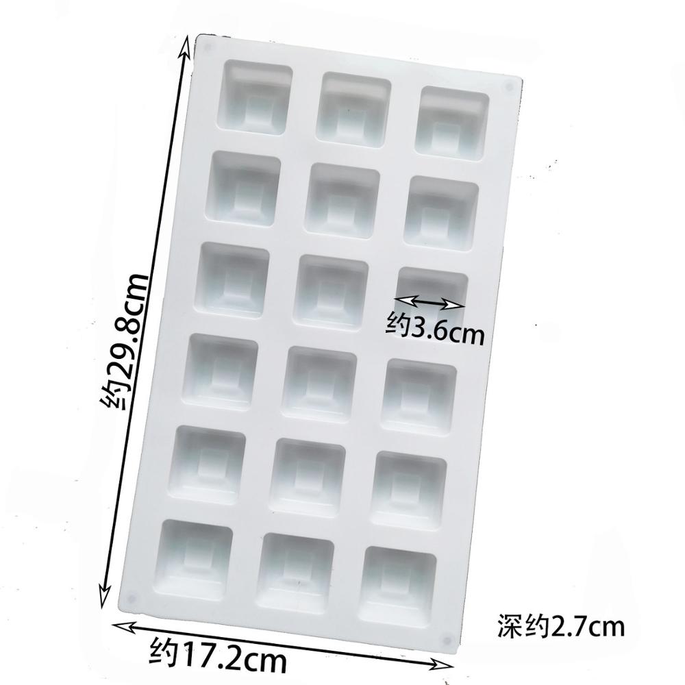 Square Chocolate Mould Silicone Cake Mold Baking Mousse Pudding  molds Cake Decorating Tools Ice Cream Dessert Bakeware Tools