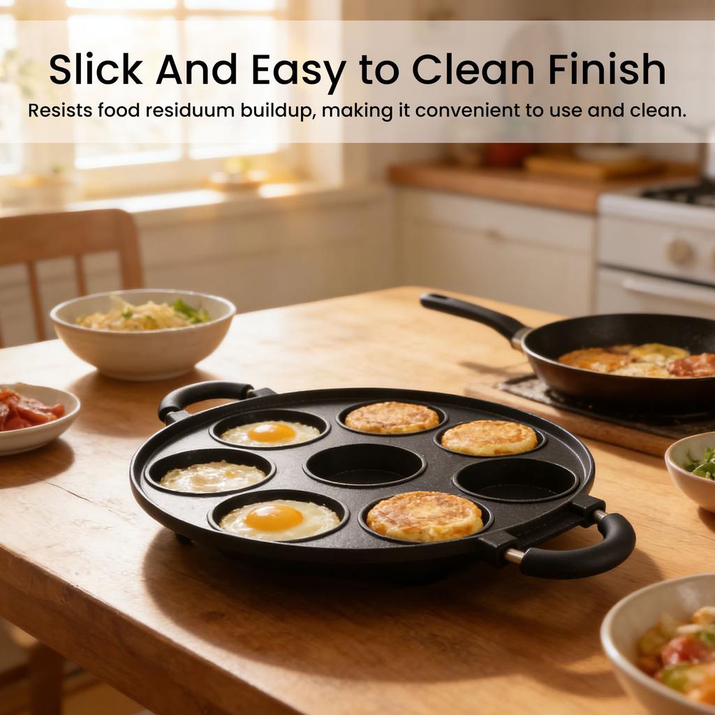 Egg Frying Pan 8 Hole Design Multifunctional Non Stick Egg Pancake Steak Pan for Travel Camping