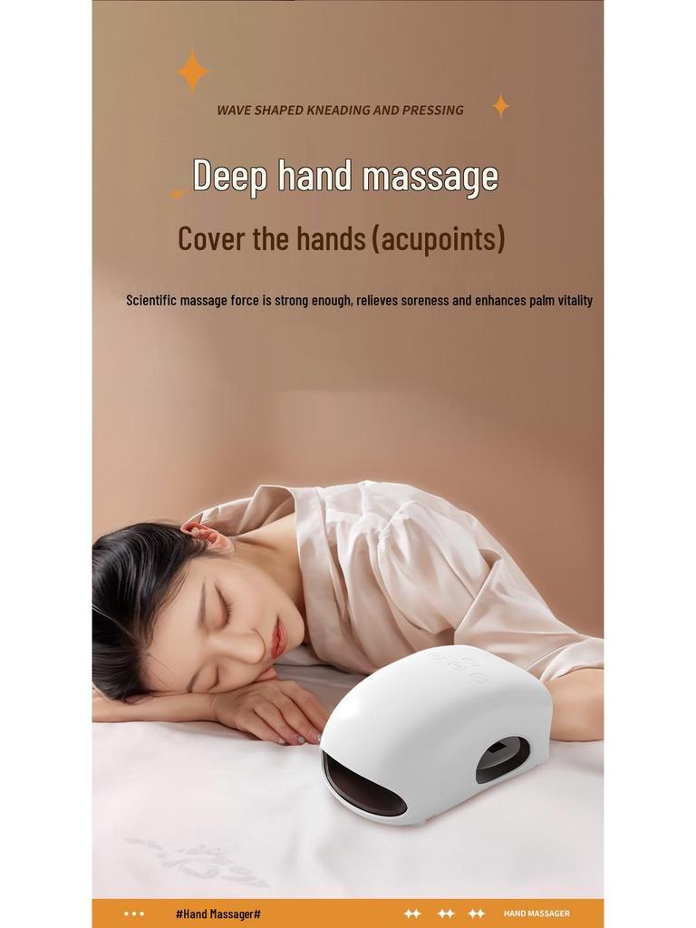 Hand Massager with Heating and Airbag Kneading for Finger, Joint, and Palm Pain Relief
