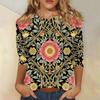 Women's fashion casual print round neck top