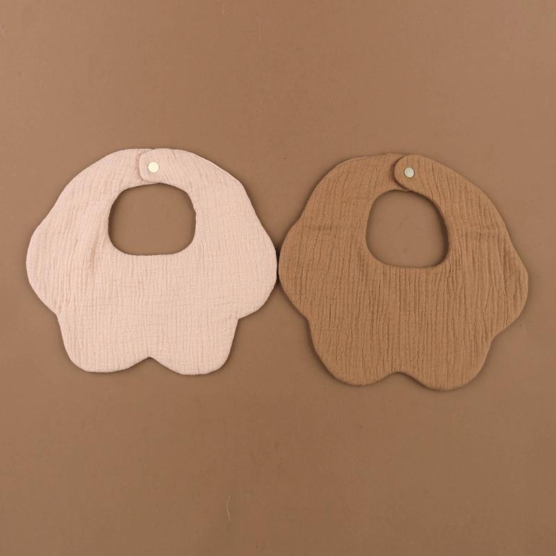 2PCS Baby Drooling Bib Burp Cloth for 0-24 Months Infants Cotton Saliva Towel Unisex Breathable Baby Bibs for Newborn