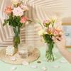 Ribbed Design Clear Flower Vase Large Size Cylinder Shape Cylinder Vases Unbreakable Plastic Transparent Acrylic